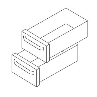 Modular 2x lade 22,5 cm hoog voor 40 cm kabinet