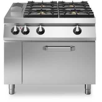 Modular Roc 1100 gasfornuis 4-pits emaille met elek oven R110/100CFGEB